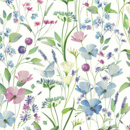 Pastel Flowers Print Italian Paper ~ Tassotti